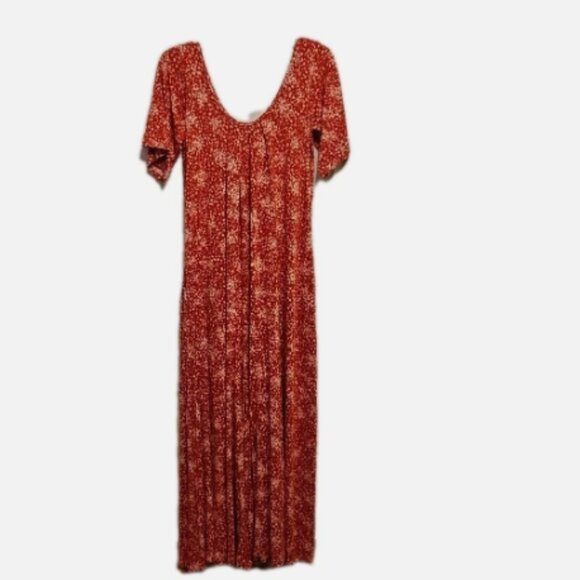 Latched Mama Romper Nursing Sz 6-18 Petite Momper Jumpsuit Maxi Pocket Red Women - Picture 1 of 7